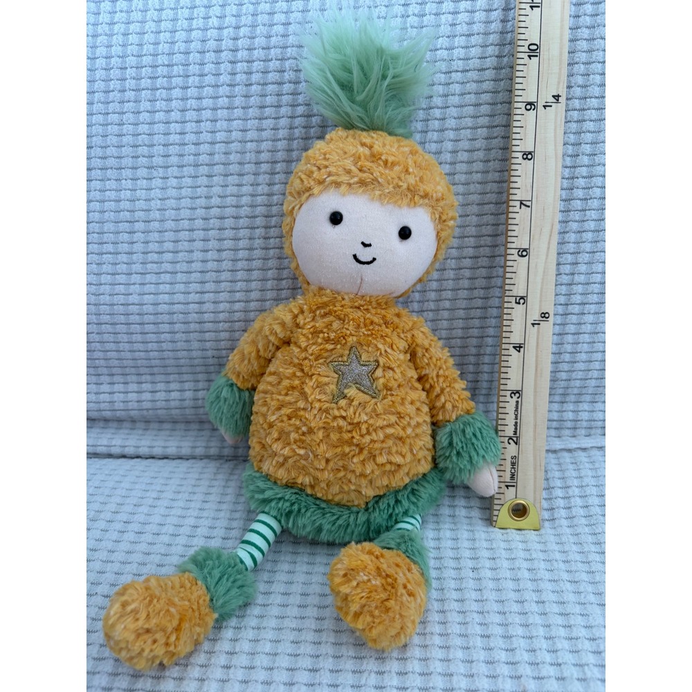 Jellycat London Perky Perkies Pineapple Princess Plush Doll Yellow Star 11 Inch